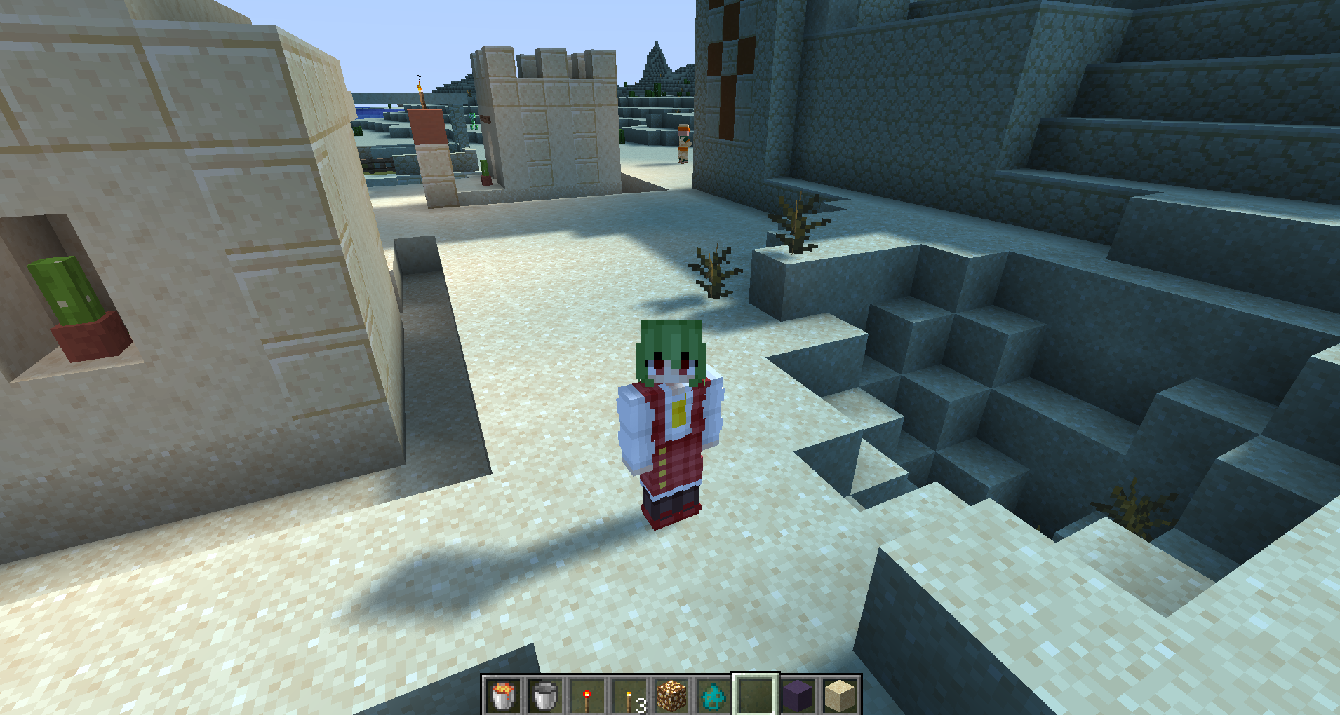 Shadows with shadow map distortion.