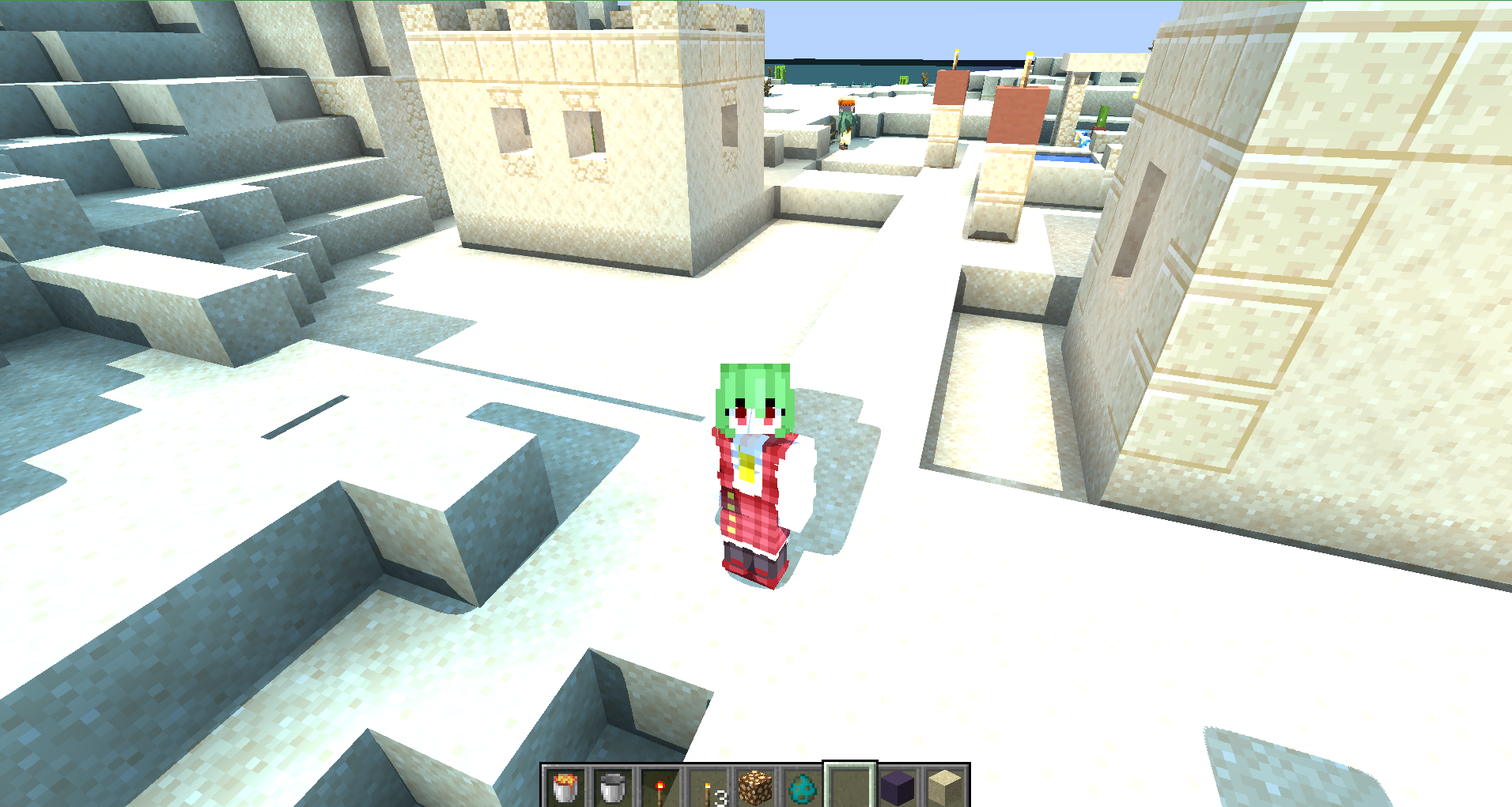 Minecraft world after integrating sun lighting depths.